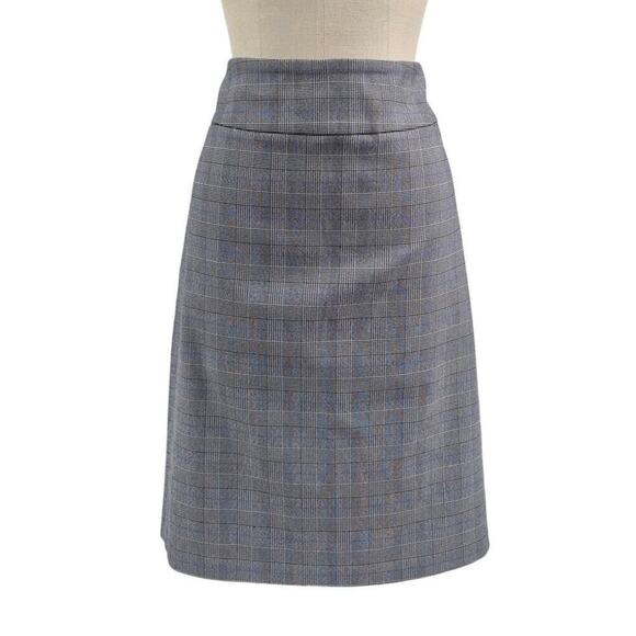 SOHO Poly Blend Houndstooth Plaid Skirt Black/White Blue Sz XL - Picture 1 of 4